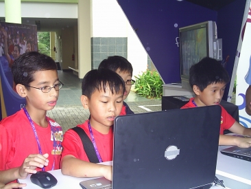 School Kids Playing in CIFP Booth